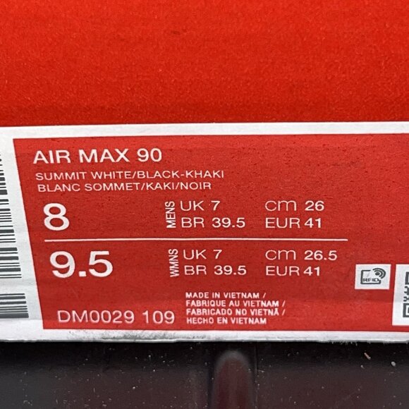 NEW Nike Air Max 90 Summit White/Khaki/Light Orewood DM0029-109 Mens Size 8 main image 4